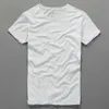 Retro T Shirt for Men Pure Cotton Short Sleeve O-Neck Breathable Tee Casual Solid Color Top Clothes 210601