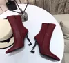 2021 European och American Women's Special-Shaped Heel Boots Leather Material Classic Fashion Size 35-41