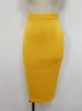 スリムホワイト女性鉛筆スカート弾性ハイウエストミッドカーフシースボディコンジュペレディースすべてマッチクラマファラードプラスサイズスカート210527