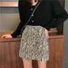 Arrival Autumn Street Styl Women High Waist Slim Asymmetrical Skirt All-matched Casual Zebra Striped Mini Skirts S292 210512