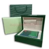 Hjd 2022 Luxury Green R box O Mens For Original L Inner E Outer X Orologi da donna Scatole da uomo Orologio da polso Buono regalo Brochure Tote Bag Designer Watch Box