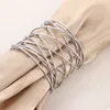 Gold Silver Hollow Out Napkin Ring Hotel Wedding Decor Napkins Buckle Festival Party Banquet Table Decoration Towel Rings BH5435 TYJ