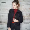 Semfri Jacket Women Black Denim Winter Jeans Coat Casual Harajuku Streetwear Female Vintage Dropshipping