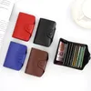 11 Uchwyt na karty Uchwyt Prawdziwej Skóry Solidna Karta Karta Portfel Zipper Wizytówka Case Cards Unisex Karty Monety Torba