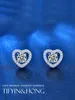Popular heart-shaped solid color romantic kramosan Diamond Earrings postage free Sterling Silver 925 men's and women's