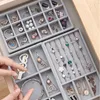 4pcs/lot Jewelry Organizer Velvet Jewelry Storage Tray Display Ring Bracelet Necklace Storage Box Showcase Drawer