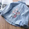 Girls Jackets Spring And Autumn Children Clothing Denim Embroidered Jacket Outerwear 1-6 Years Old Baby Coat For 211011