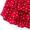 Bohemian Dot Print Ruffled Femmes Jupes Taille Haute Été Casual Femme Rouge Beach Style Soft Dames Court Mini 210430