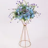 Décoration de fête 10pcs vases or blanc fleur stand 70cm 50cm route en métal plomb mariage pièce maîtresse fleurs support pour événement2371422