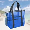 Extra grote capaciteit Beach Mesh Bag met zakken Rits Zwaar Duty Lichtgewicht en opvouwbaar Oversized Carry Sports Accessories