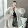 Kvinnors Fur Faux [Ewq] Vinter Koreanska Woven Tassel White Grass Coat Medium Long Imitation Raccoon Ljus Silk Kvinna 16E4158