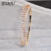 Jinju Gold-Color Bracelet for女性の魅力的なカフバンゲルスFemme Dubai AAキュービックジルコニアジュエリーPulseras Mujer母の日ギフトQ0717