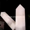 Gepolijste 4-zijdige roze Mangano Calciet Crystal Steen Tower Punten Ambachten Spectaculaire Natuurlijke Manganoan Gemstone Obelisk Wand Zelfliefde / Vergeving / Compassie