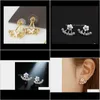 Jewelryhigh Quality Anti Allergic Pure Jewelry S 925 Sterling Sier Daisy Flower Front And Back Two Sided Stud Earrings Ear Nail Drop Deliver