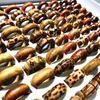 25pcs Mix Styles Handmade Craft Mens Womens Fashion Natural Wood Band Party Jewelry Rings Gifts