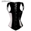 Bustiers & Corsets PVC Vinyl Goth Strap Underbust Waist Cincher Bustier Corset Size S-2XL Body Shaper Fast Delivery