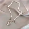Trend Pearls Chokers Ожерелья изысканные Zircon Butterfly Ожерелье Женщины Ювелирные Изделия День Святого Валентина подарки