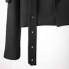 Minimalistische Patchwork Pocket Blazer voor Vrouwen Gekleed Lange Mouwen Casual Black Blazers Vrouwelijke Mode Kleding 210524