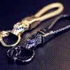 Onesto lusso uomo donna catena chiave auto strass portachiavi personalizzato borsa di alta qualità gioielli fascino corda in pelle regalo festa del papà G1019