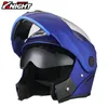 オートバイヘルメットヘルメット二重レンズモトクロスCasco Motoバイクツーリングレースカーボンファイバーオープンフェイス