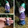 Bajki mini ogrodowe gnome figurki żywicy bajki śmieszne miniaturowe gnomy elf figura Micro Dwarf Kit dla Terrarium 211108