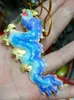Colorful Enamel Filigree Dragon Charms Mens Boys Keychain Pendant Car Key Christmas Tree Hanging Ornaments Cloisonne Decorations