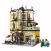 In voorraad Thee Huis Model Bouwstenen City Street View Jiestar 89124 2985 Stks Art Brick Kids Christmas Toys Birthday Geschenken voor kinderen