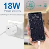 18W 20W 3A PD Type-C QC3.0 USB Fast Laddare Telefon US UK EU AU Plug Adapter Wall Laddare för iPhone 12 Pro Samsung Oneplus HTC Xiaomi AFC FCP