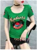 Yaz Rahat T-shirt Pullu Nakış Kısa Kollu O Yaka Üst Kadın T Gömlek Artı Boyutu 210507