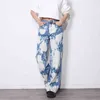 Hit Color Vintage Dżinsowe Spodnie Dla Kobiet Wysokiej Waist Krawat Dye Proste Dżinsy Kobiet Wiosna Moda Ubrania 210521