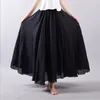 Solid Color National Style Expansion Summer Skirt Large Size Elastic Waist Linen A-line Half Long Skirts 19 Colors 9957