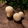 DIY Crafts Smooth Natural Wood Color Wooden Toy Mushroom Head Children's Toys Arts Painting Ornament