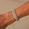 Zwei -Ton -Miami Cuban Link Tenniskette Armbänder Neue Mode Hip Hop White Pink AAA Kubische Zirkonia -Eis können Lock -Männer und Frauen eröffnen