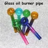 Färgglada Pyrex glasolja brännare rör 10cm Stor rökning rörrör nagel spets för silikon vatten bong hookah dab rig