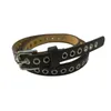 Belts Est Women PU Leather Waist Belt Rivet Studded Single Holes Casual Waistband