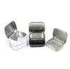 Wholesale Small Size Hinge Tin Box Square Silver Gift Box Sealing Plain Tin Boxes