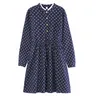 Weibliche Herbst Winter Kleid Einreiher Vintage Dot Plus Samt Warme Langarm frauen Cord ES 210514