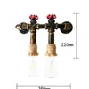 Lampa ścienna Retro Industrial Vintage Water Lampy rurowe E27 Lint Loft Light Aplikacja Murale Oprawa