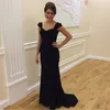 New Black Lace A line Prom Dresses veatidos off Shoulder Appliques Tulle Full Length Long African Evening Gowns Formal Party Wear