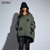 [Xitao] Europe Ankomst Höst Casual Kvinnor Polka Dot Print Stand Collar Coat Kvinna Full Sleeve Loose Jacket LJT3848 211014