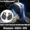 Auto Rood / Blauw Gear Shift Knop Hendel Stick Chrome / Matt Silver voor VW Golf 7 DSG Cover Embleem