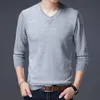 Autumn 2022 Jersey Casual Men's V-neck Solid Sweater Clothing Pull Thin Fabric Large Size Sweaters