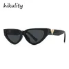 Okulary przeciwsłoneczne 2021 Cat Eye for Women Black Leopard Gradient Małe okulary słoneczne Cateye Samice Eleganckie Stripe Shades9064412