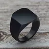 Men's Fashion 50pcs/lots Black Smooth Geometry Metal Band Ring For Women Jewelry Size 17mm to 21mm Mix Style