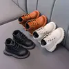 Buty dla dzieci Winter Baby Boots Fashion Skórzane śnieg Buty antypoślizgowe Casual Boys Girls Krótkie botki STP061 211108