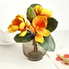 3pcs/Lot 4 head Magnolia Bouquet Artificial Flowers Fores Artificiales Para Hogar Wedding Party Decoration Fake Plants Farmhouse Decor