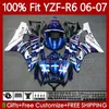 Spritzguss-Karosserie für Yamaha YZF R 6 600 CC YZF-R6 YZF600 2006–2007, Metall, blau, schwarz, MOTO-Karosserie 98Nr