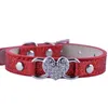 Collari per cani Guinzagli 10 pz / lotto Collare di design Strass Cuore Accessori Collana in pelle per animali domestici per cani di piccola taglia Gatti Rosso Rosa196j