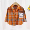 Baby Boys Girls Spring Autumn Plaid Shirt Toddler Cotton Long Sleeve Kids Casual Shirts Tops Children Print Clothing 210713