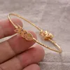 4pcs/lot Gold Color Fashion Lovely Trendy Children Baby Bangles Bracelet Kids Gifts Arab Feature Q0720